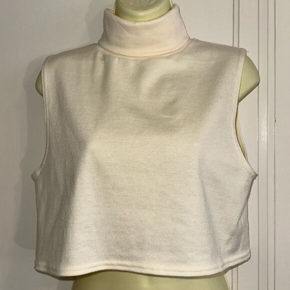 Vintage White Stag cream/ivory acrylic/spandex turtleneck dickie layer top - Picture 1 of 7